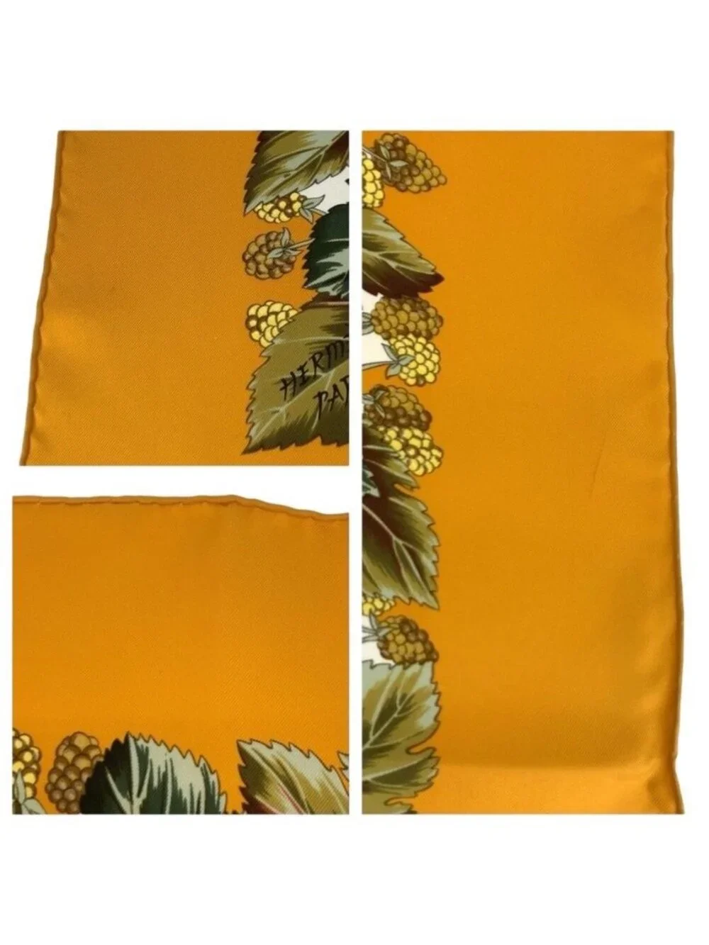 Hermes L'arbre de Soie Carre 90 Orange Silk Scarf - Picture 5 of 9